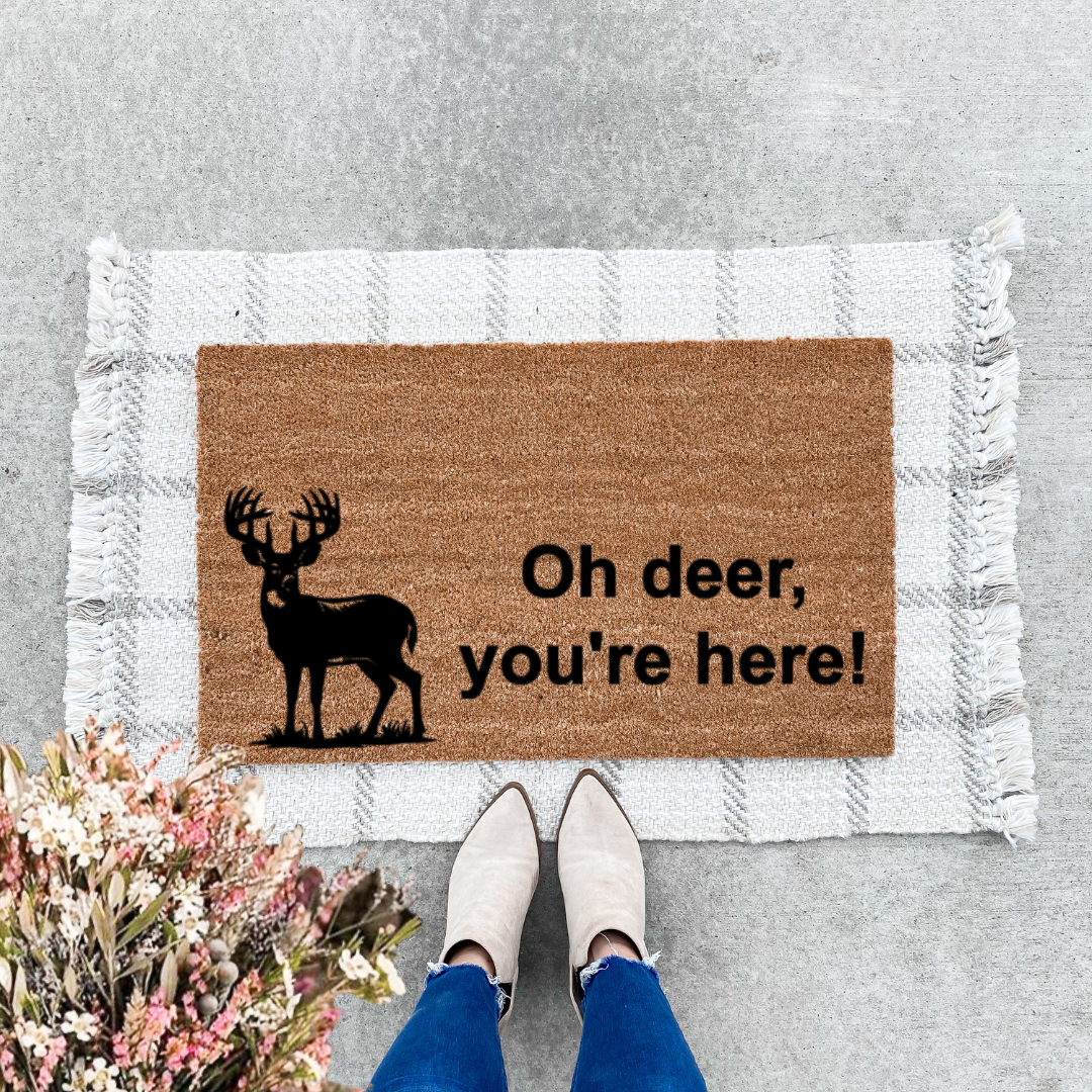 Oh Deer, You're Here Doormat
