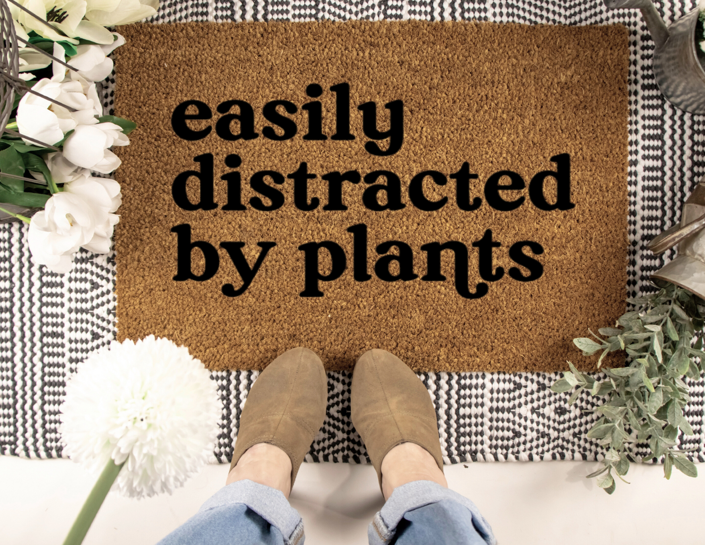 Easily Distracted by Plants Doormat