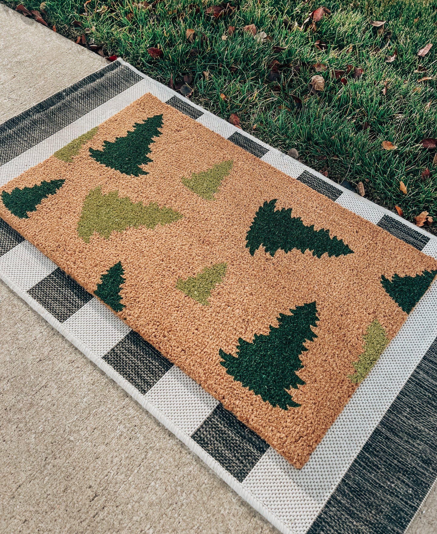 Two Tone Christmas Trees Doormat