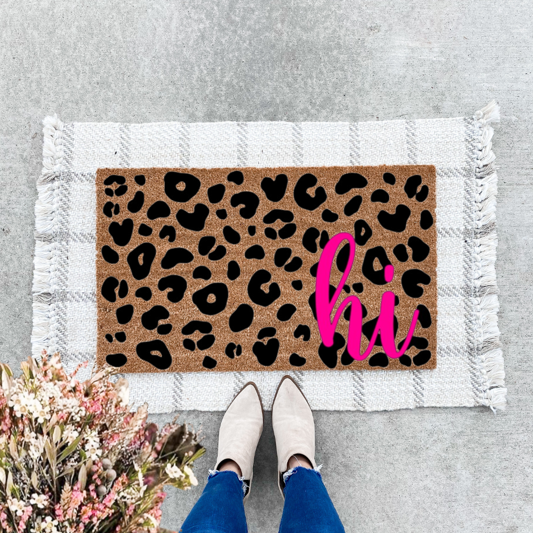 Hi Cheetah Print Doormat