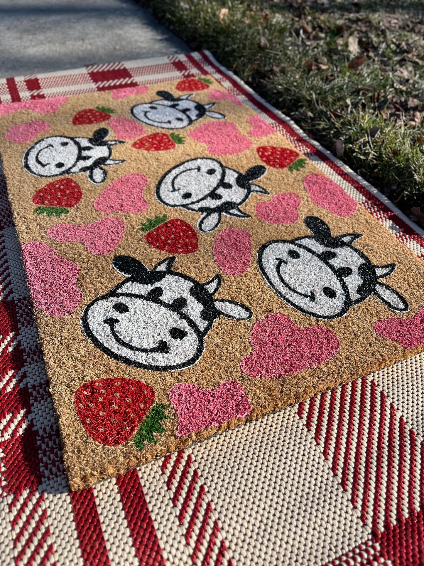 Strawberry Cow Doormat