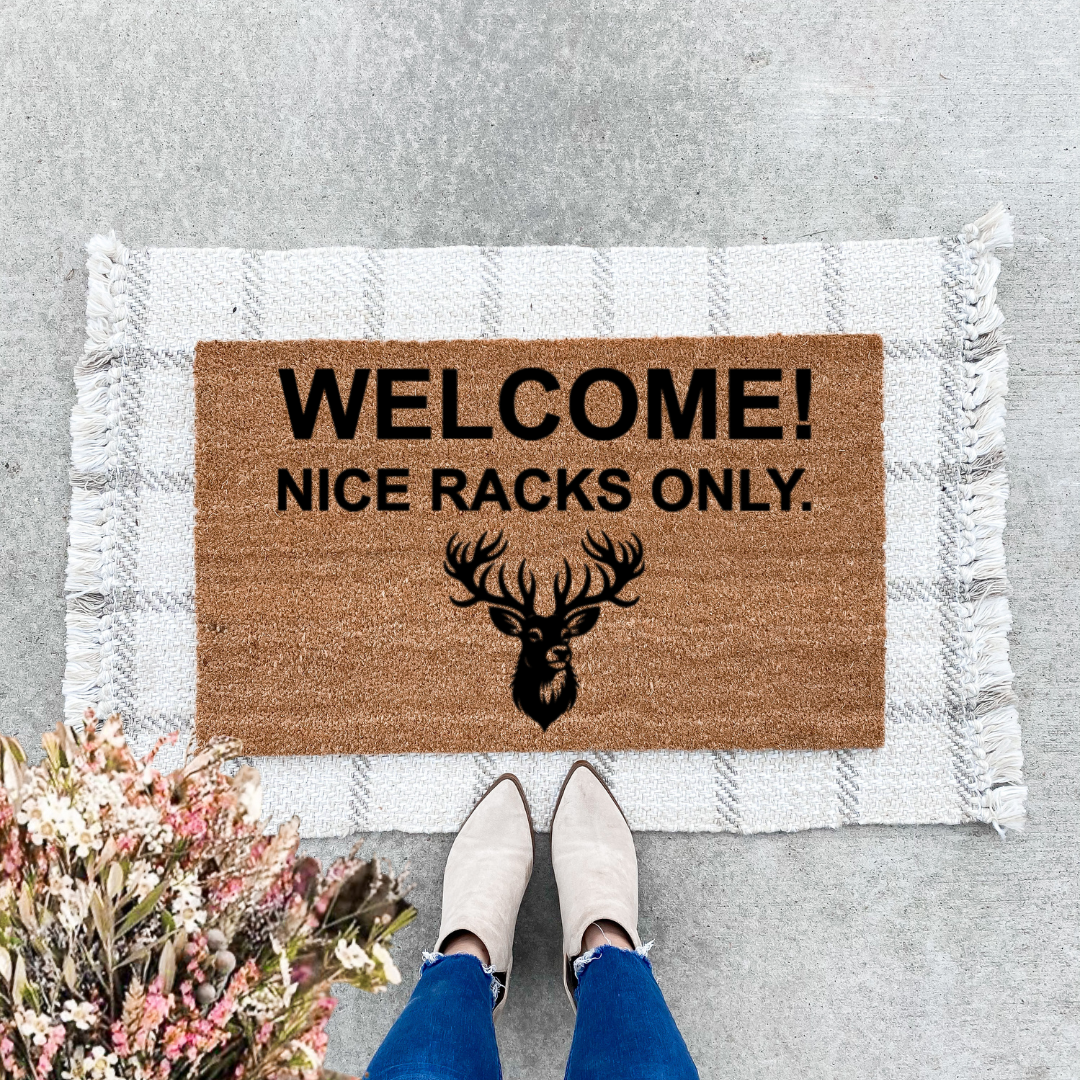 Nice Racks Only Deer Doormat