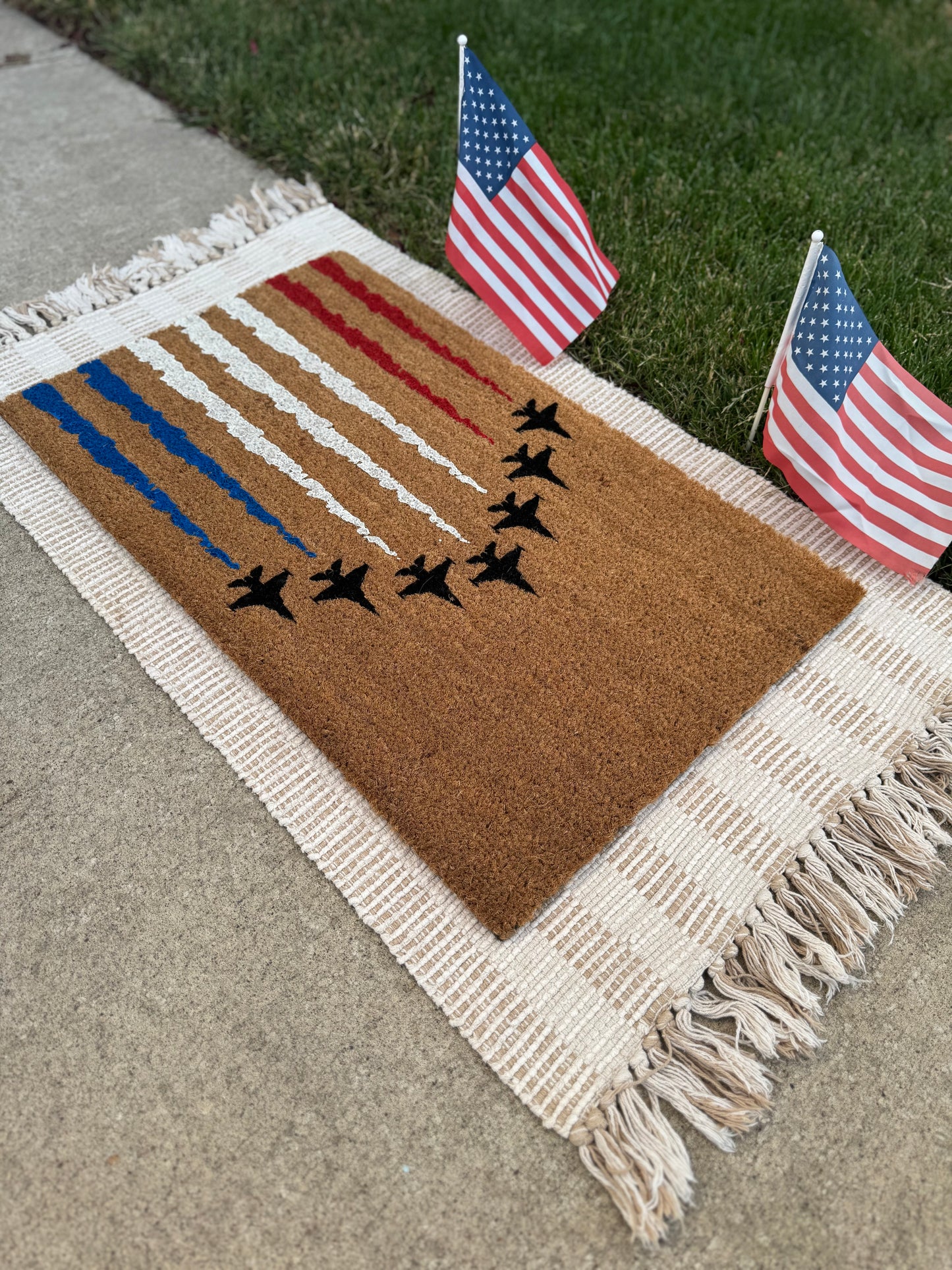 Red, White + Blue Jets Doormat