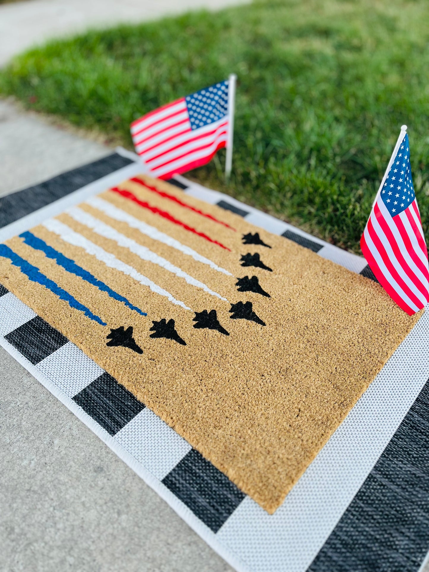 Red, White + Blue Jets Doormat
