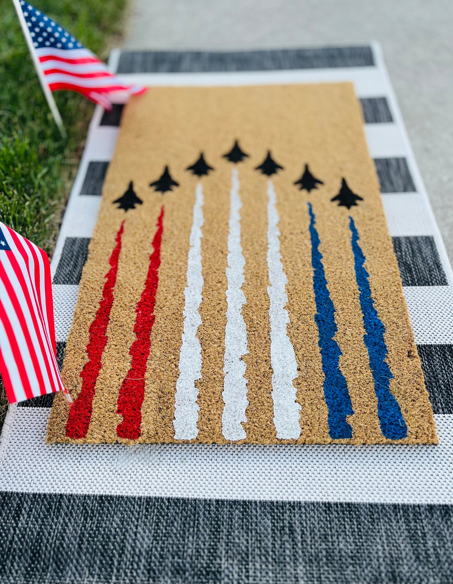 Red, White + Blue Jets Doormat