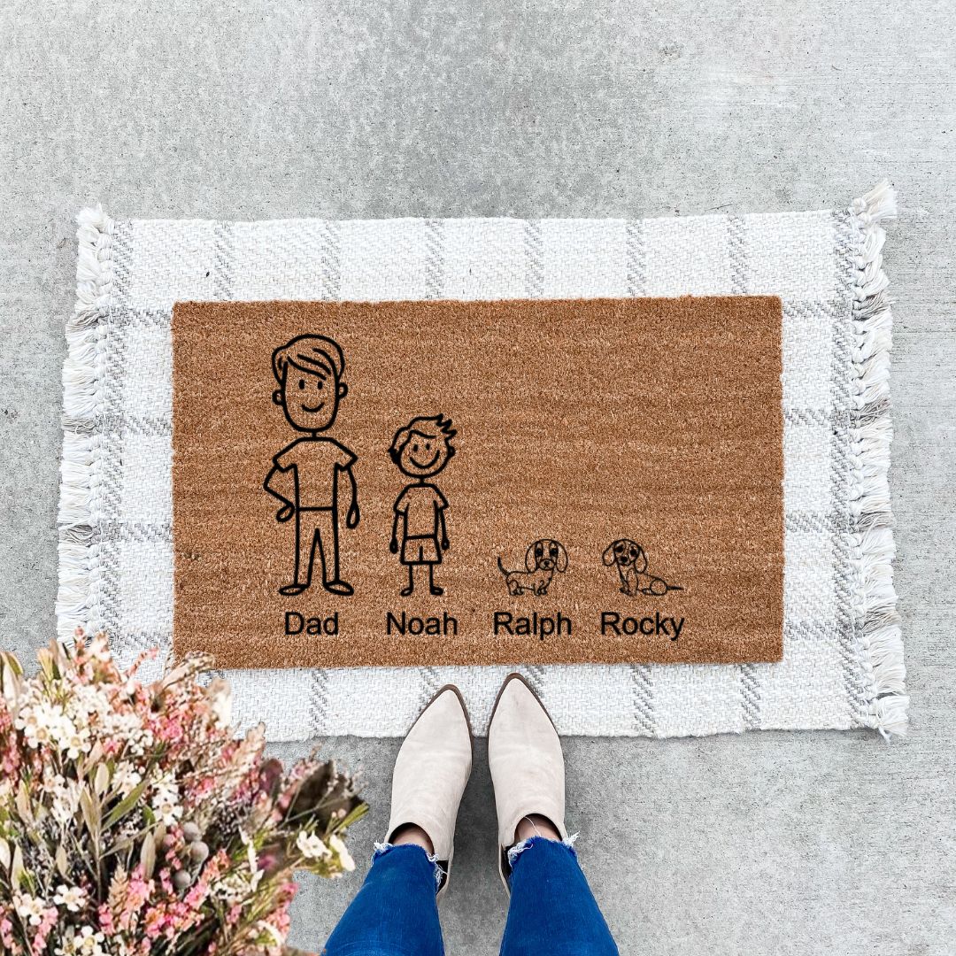 Stick Figure Family Doormat