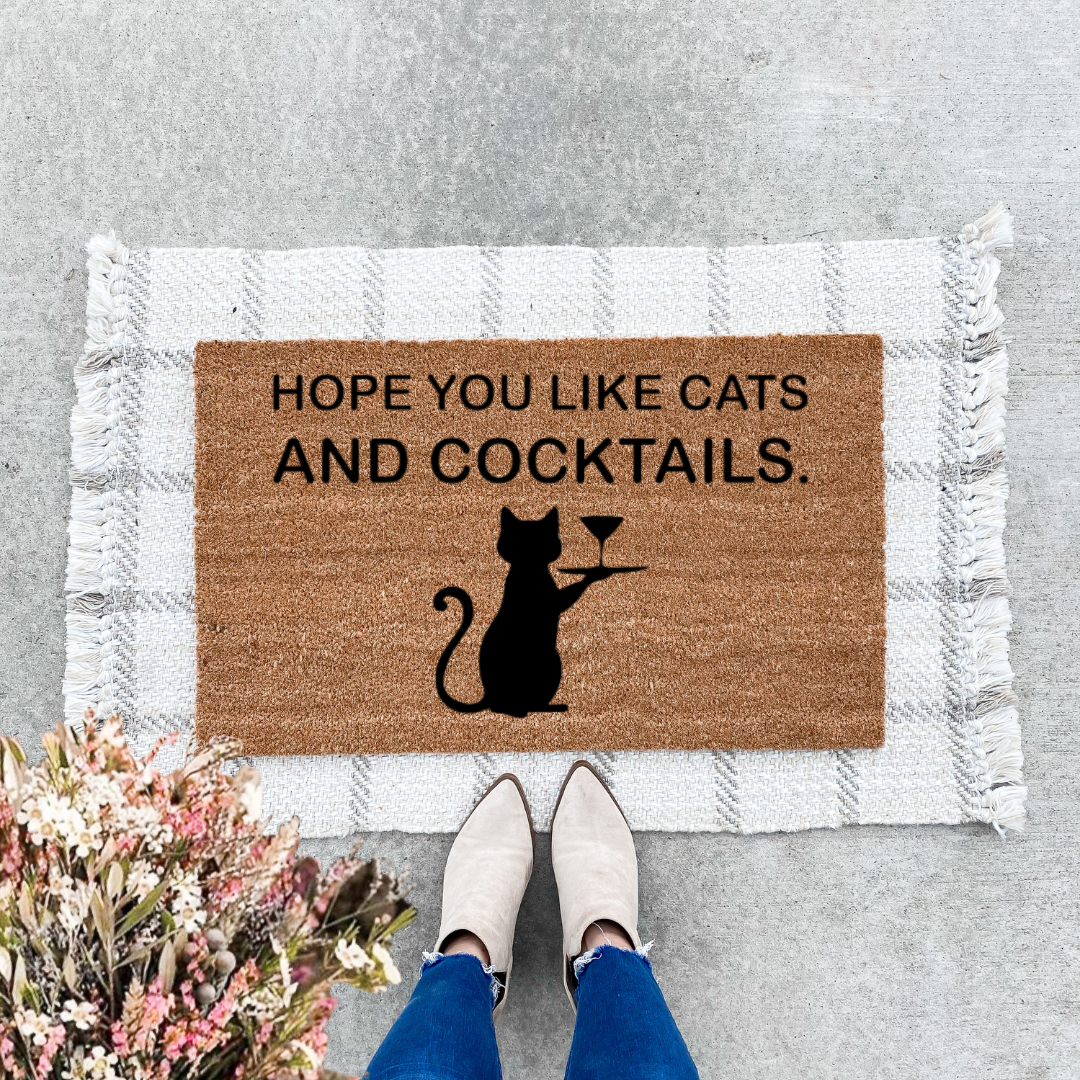 Cats And Cocktails Doormat