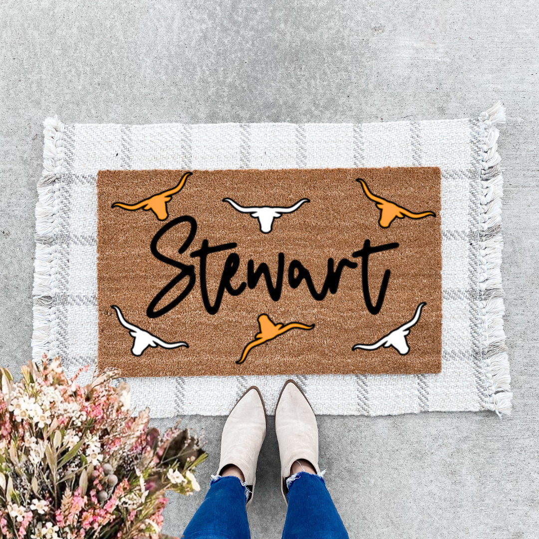 Longhorn Last Name Doormat