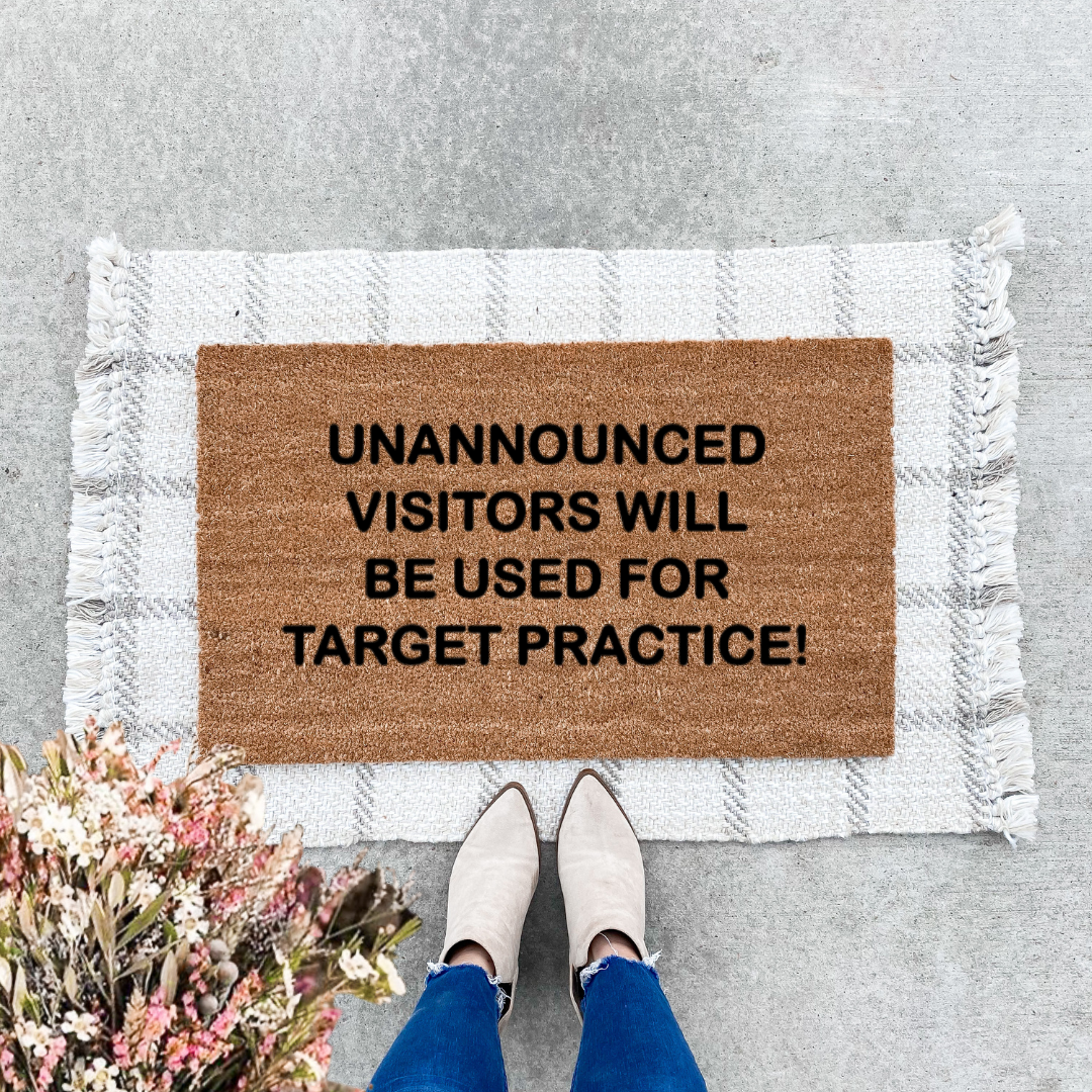 Unannounced Visitors Used For Target Practice Doormat