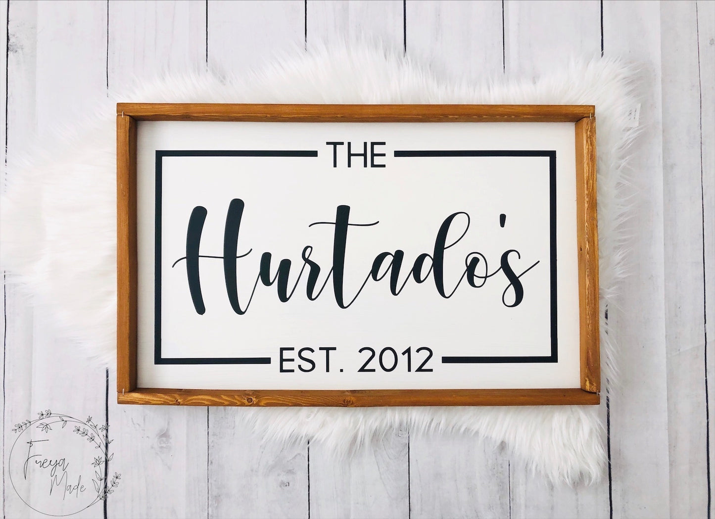 Framed Last Name Sign