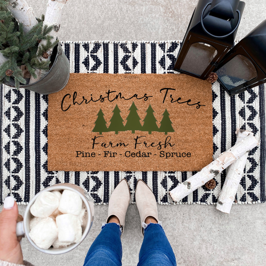 Farm Fresh Christmas Trees Doormat