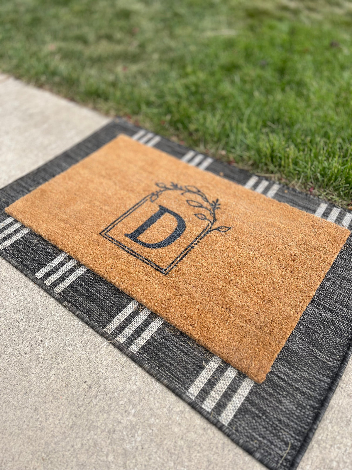 Doormat Initial Insert Classic Framed Initial Doormat – Freya Made Decor