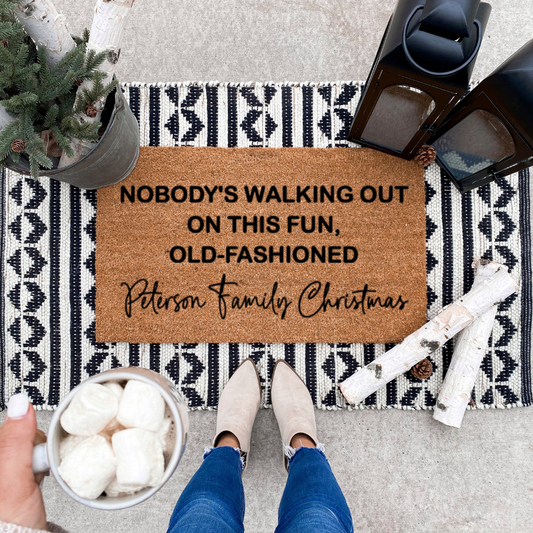 Old Fashioned Family Christmas Doormat