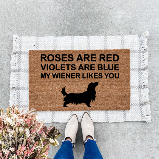 Roses Are Red Violets Are Blue My Wiener Likes You Doormat