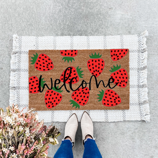 Strawberry Welcome Doormat