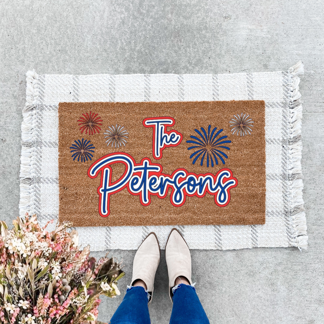 Personalized Fireworks Doormat
