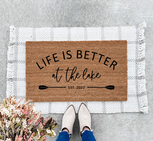 Life is Better at the Lake Doormat