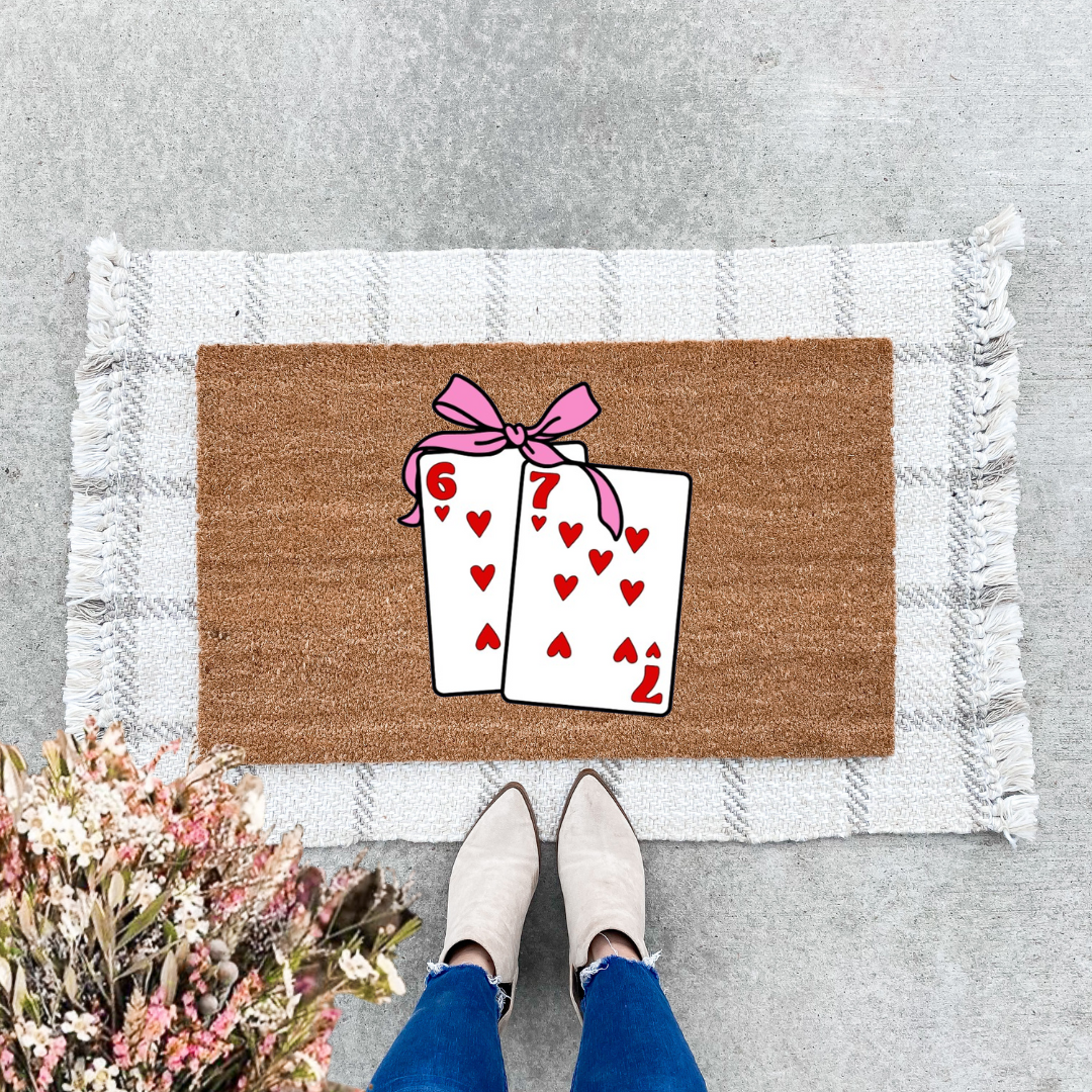 Six Seven Valentine Cards Doormat