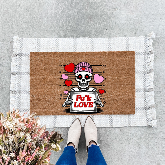 F*ck Love Skeleton Doormat