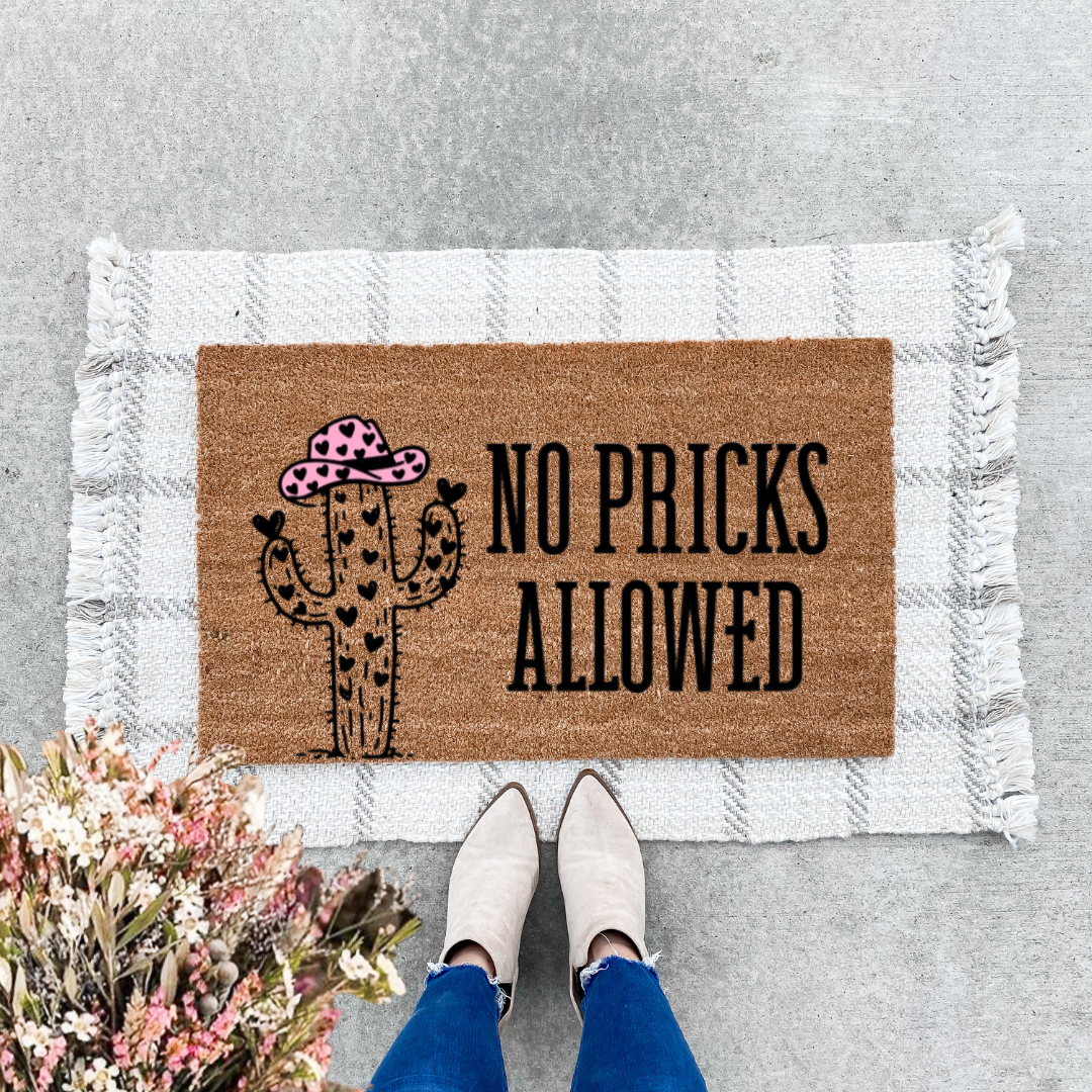 Valentine No Pricks Allowed Doormat