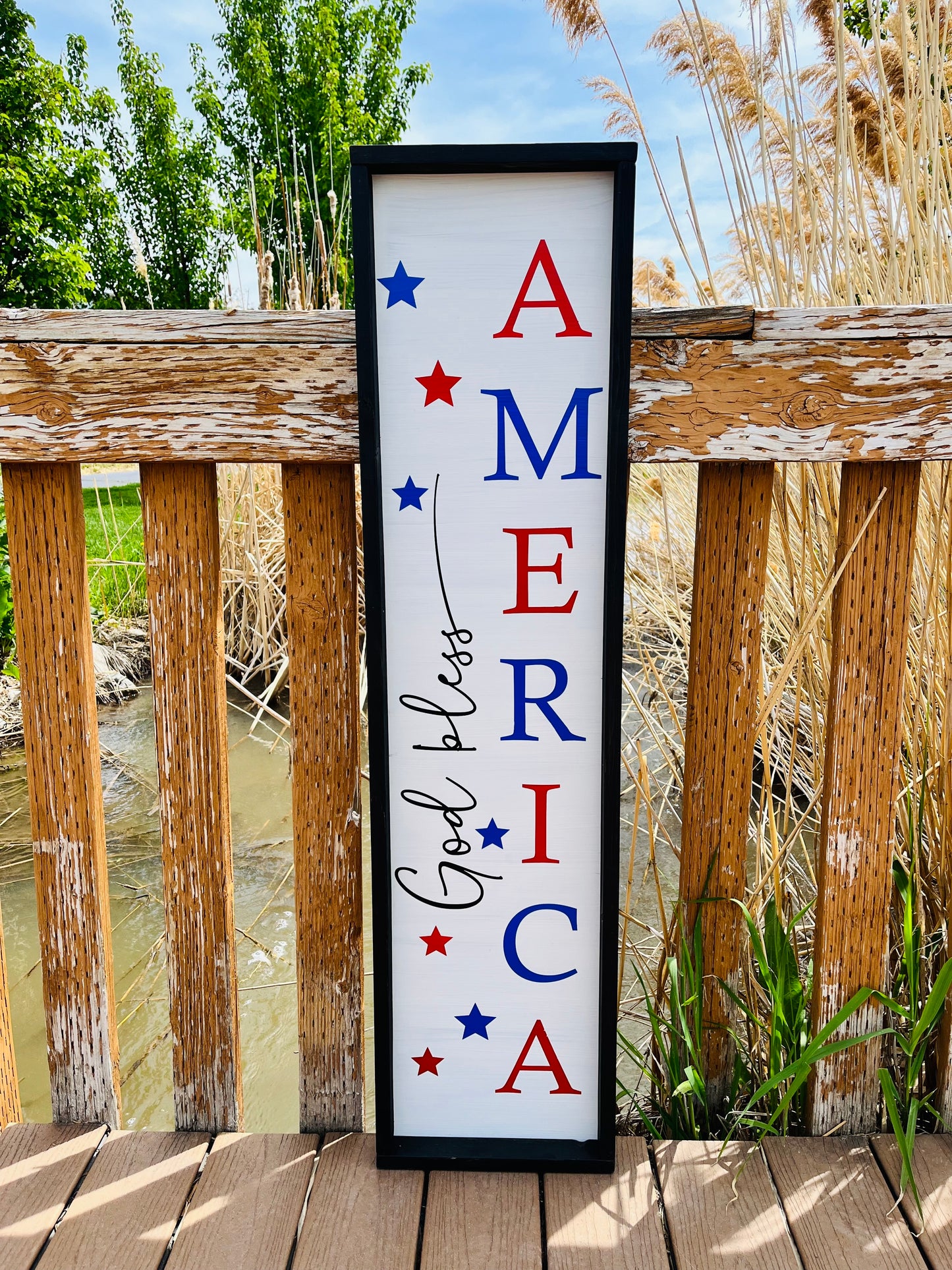 God Bless America Porch Sign