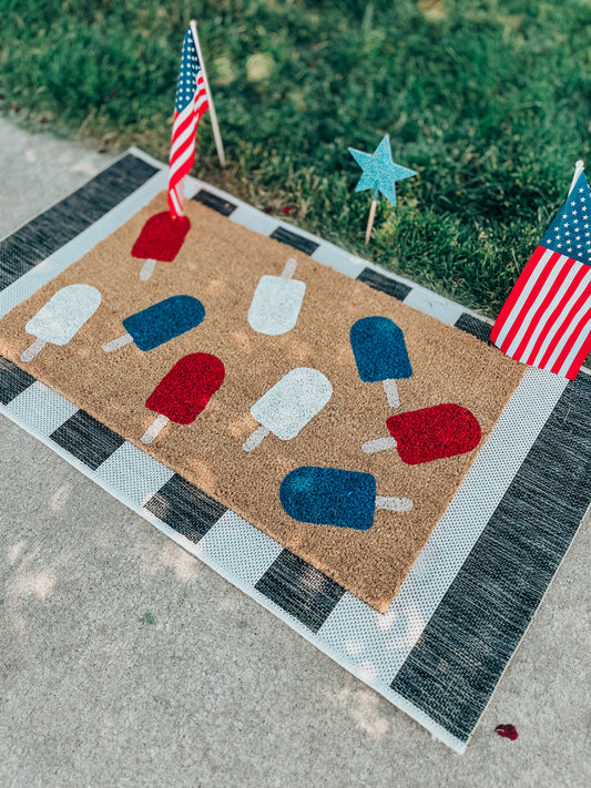 Patriotic Popsicles Doormat