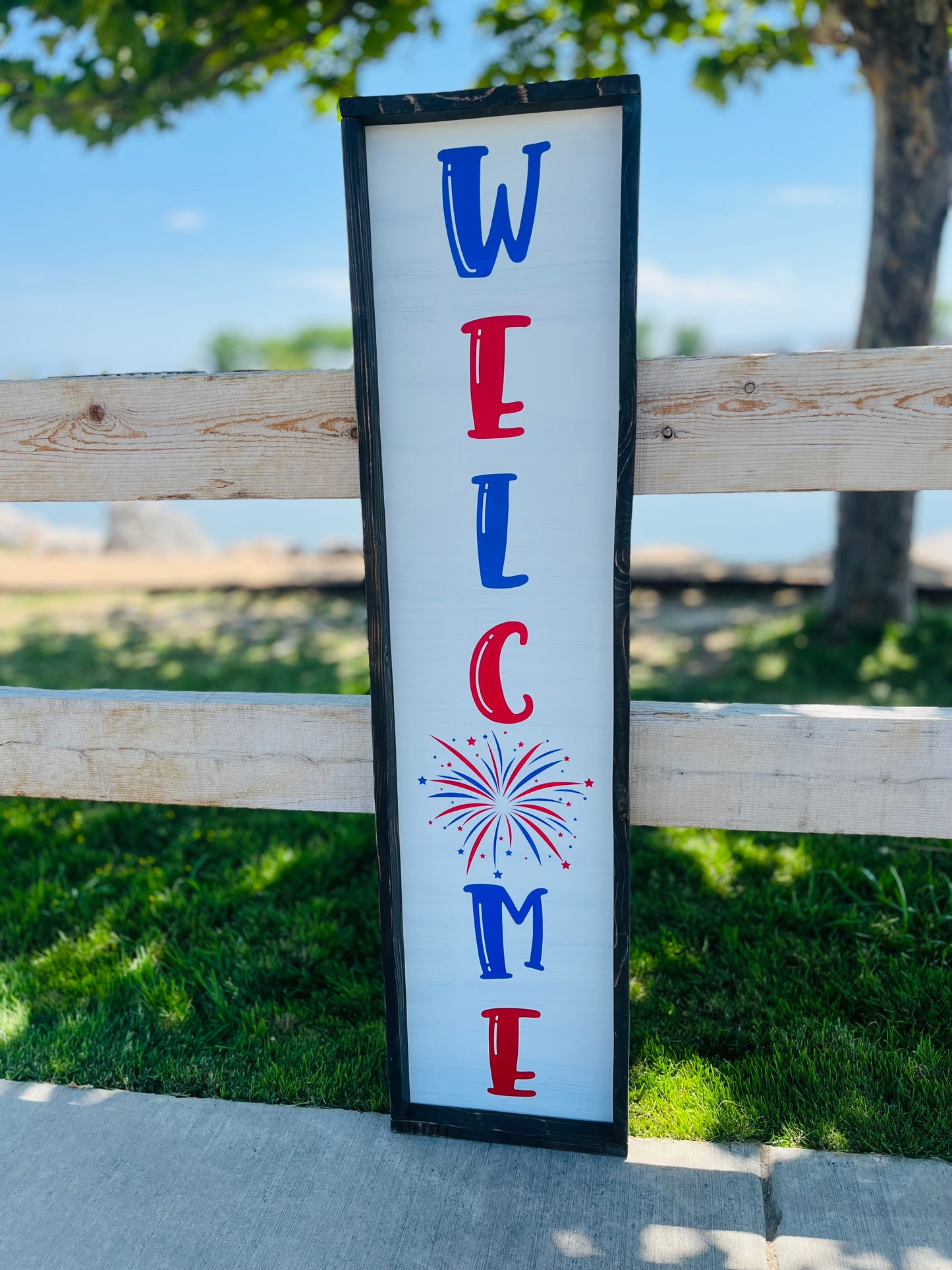 Firework Welcome Porch Sign