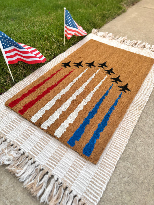Red, White + Blue Jets Doormat