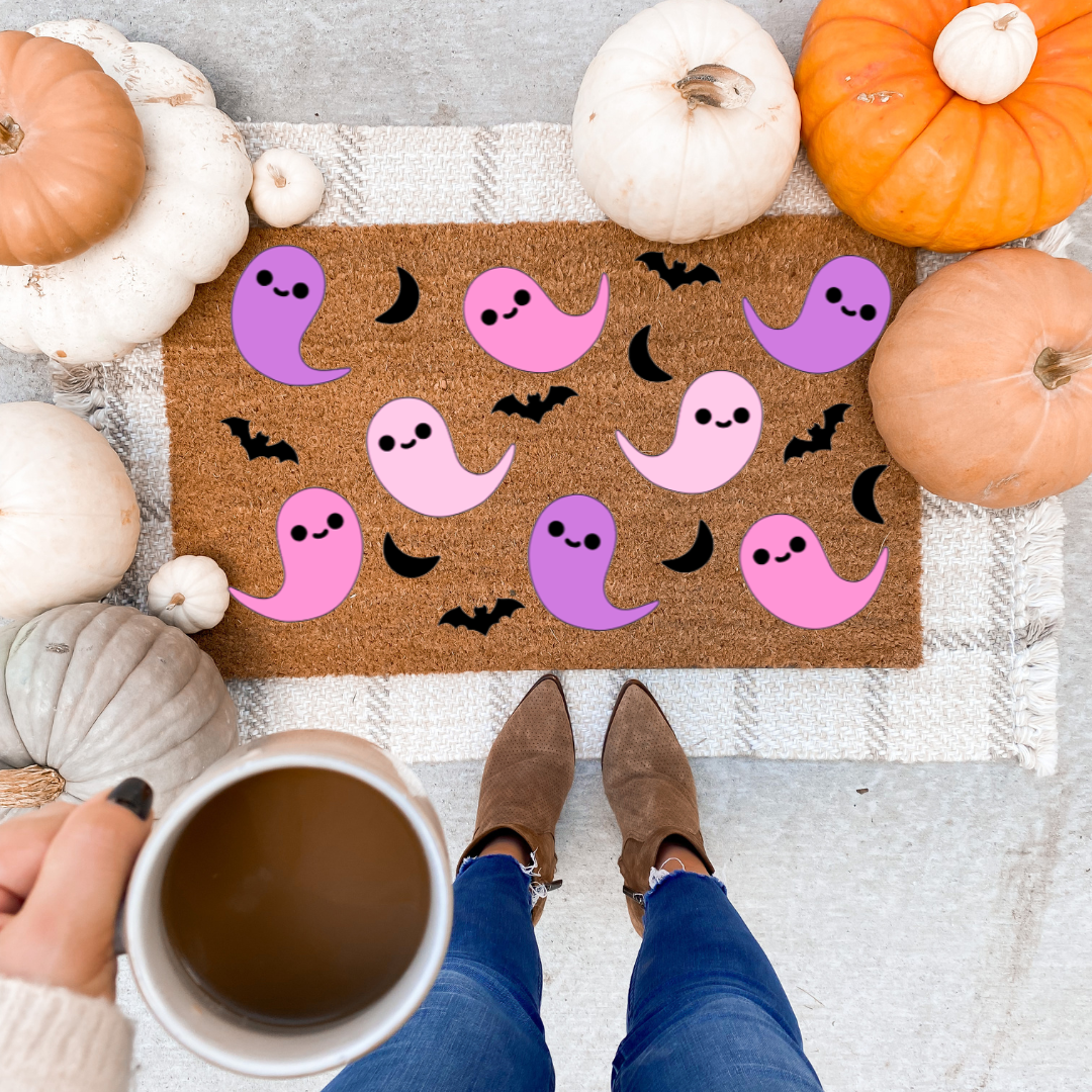 Pink Ghosts Doormat