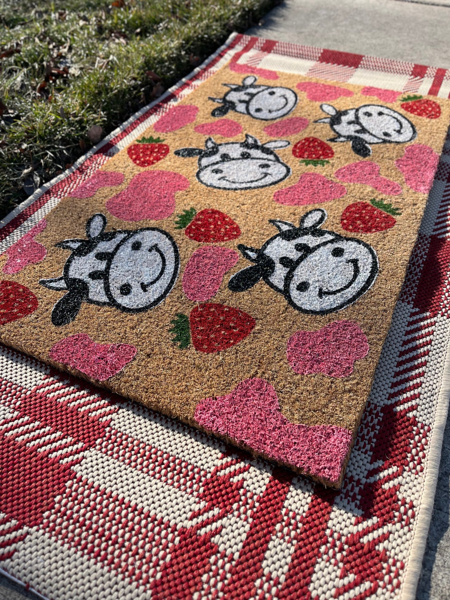 Strawberry Cow Doormat