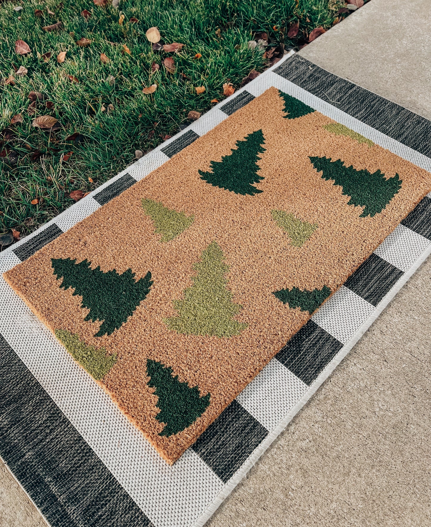 Two Tone Christmas Trees Doormat