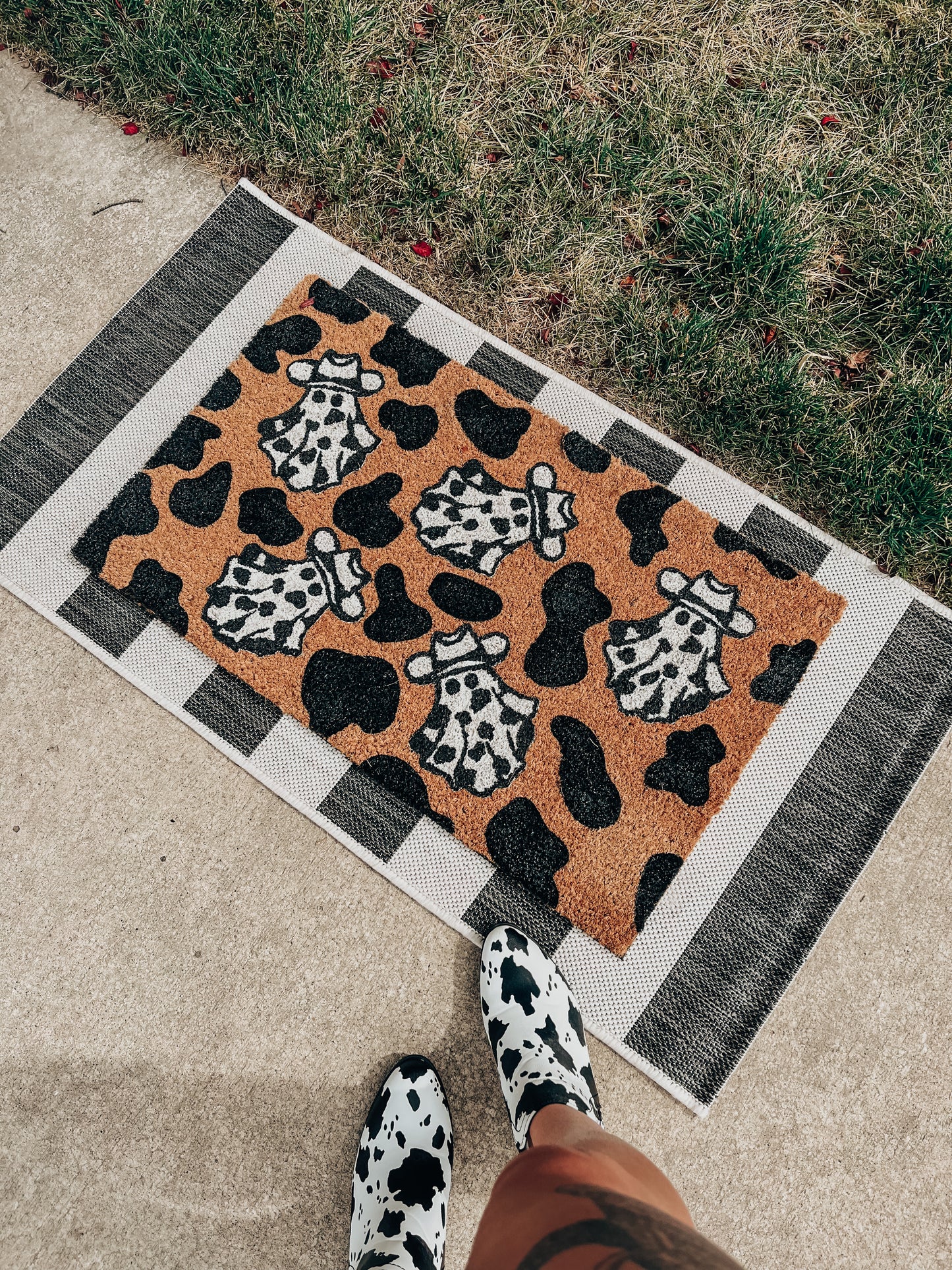 Cow Print Ghost Doormat