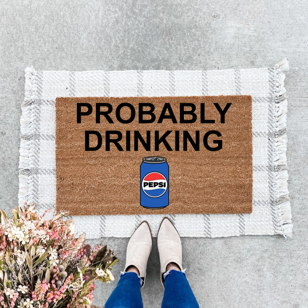 Probably Drinking Pepsi Doormat