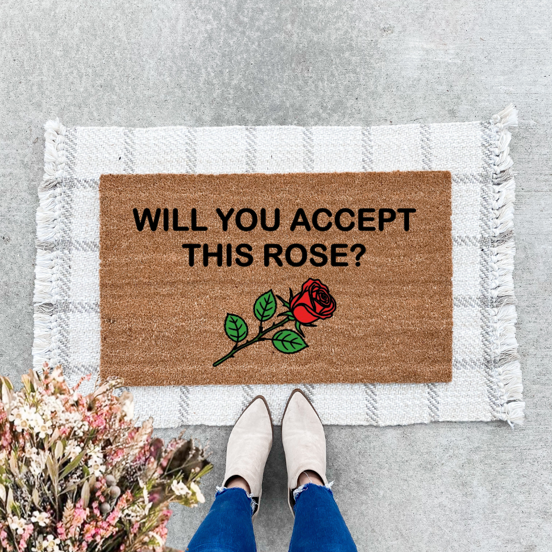 Will You Accept This Rose Doormat