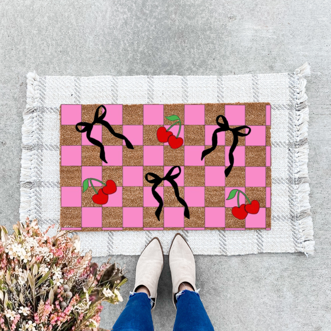 Checkered Valentine Doormat