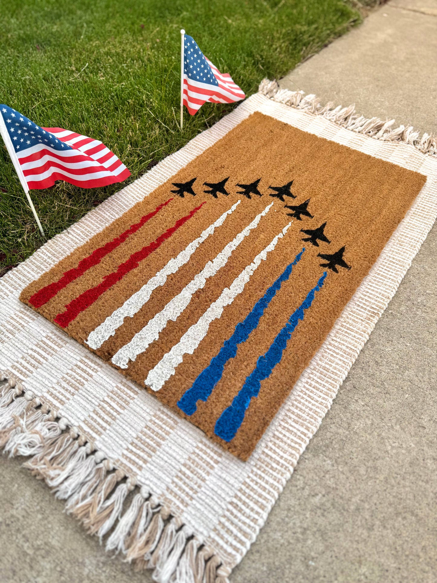 Red, White + Blue Jets Doormat
