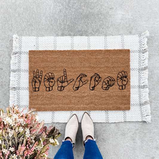 Sign Language Welcome Doormat