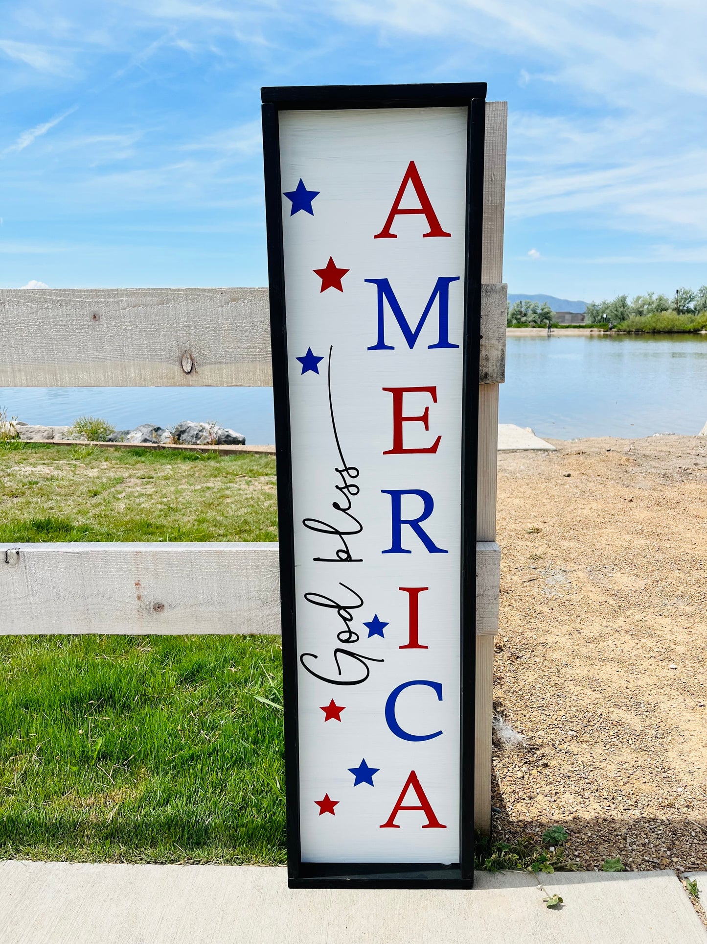 God Bless America Porch Sign