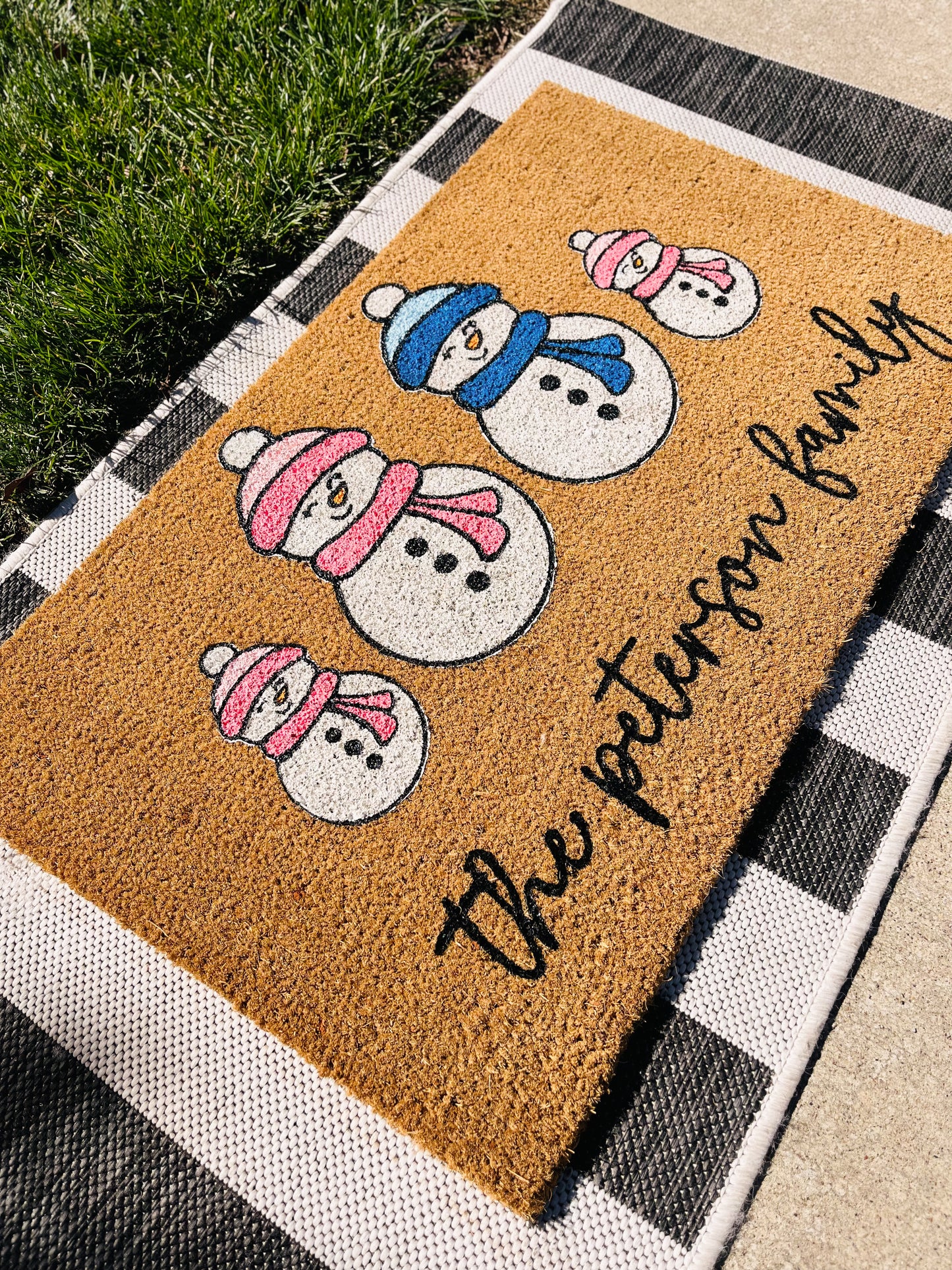 Snowman Family Doormat