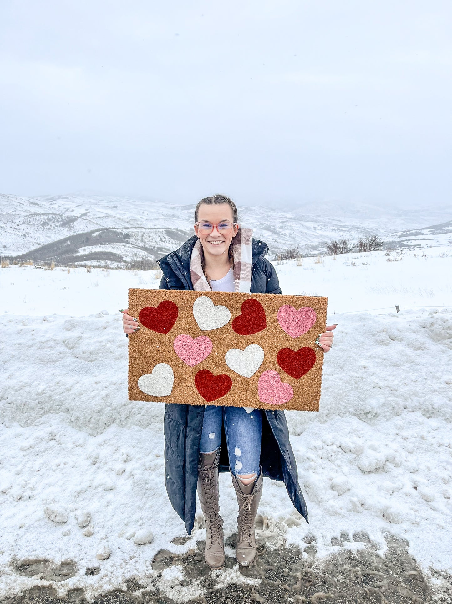 Valentine Hearts Doormat