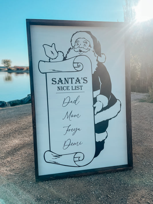 Santa's Nice List Sign