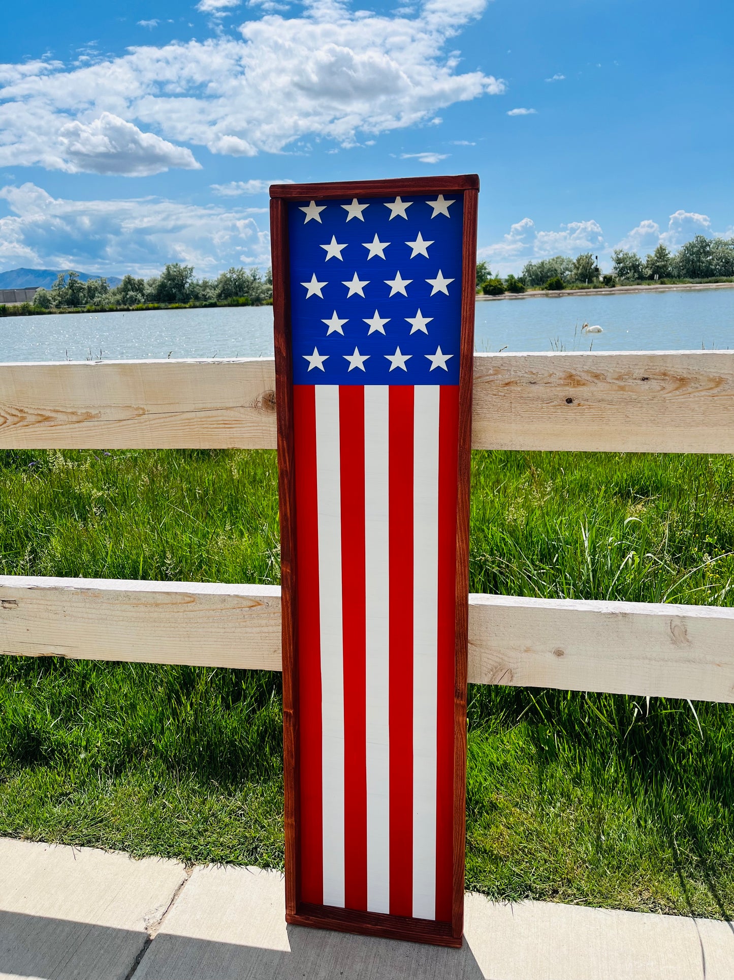 American Flag Porch Sign