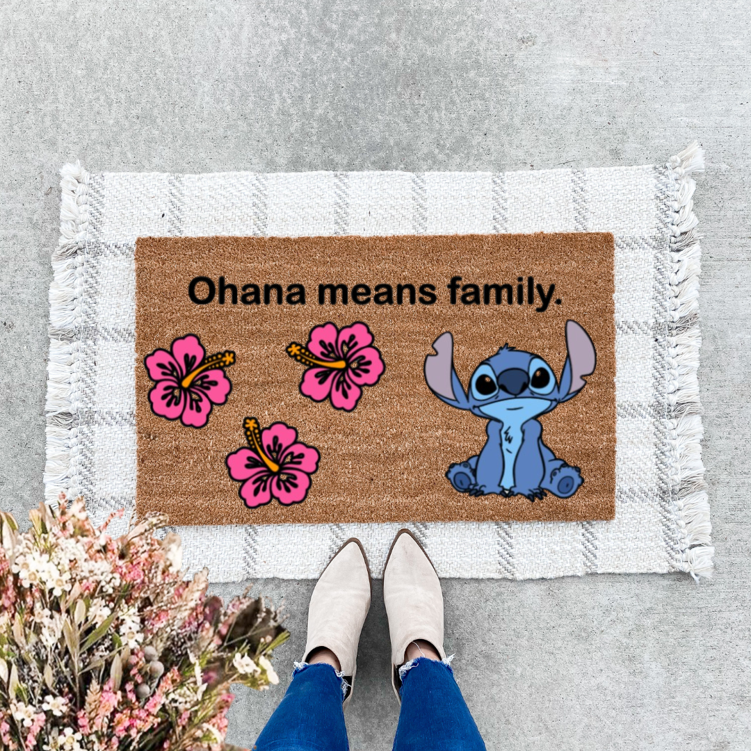 Ohana Means Family Stitch Doormat