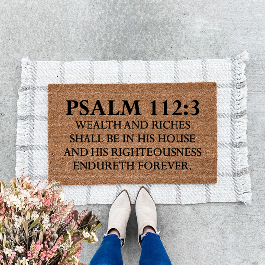 Psalm 112:3 Doormat