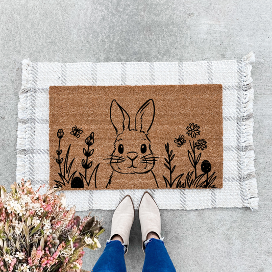 Floral Bunny Doormat
