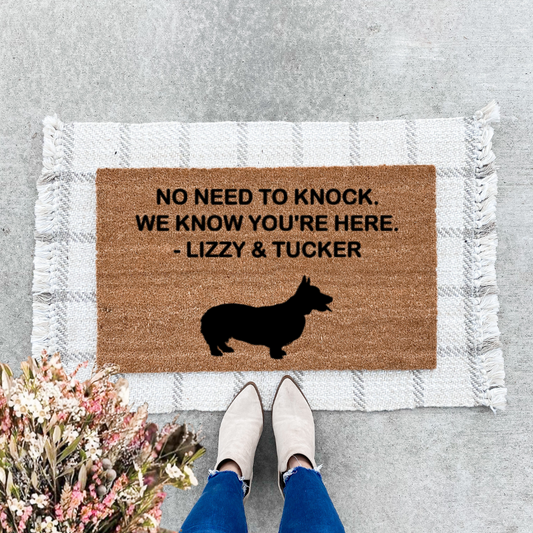 No Need To Knock Corgi Doormat