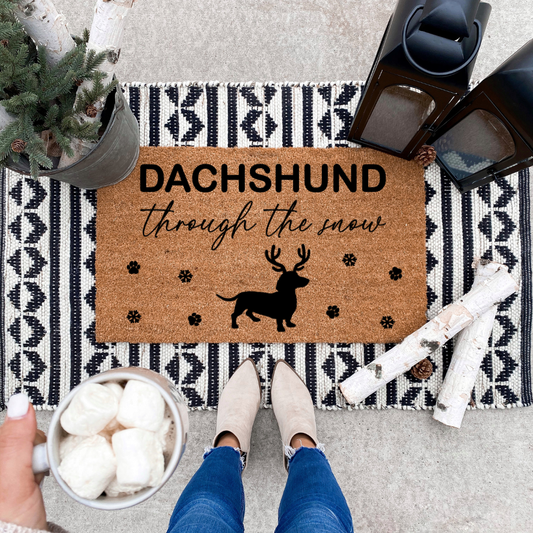 Dachshund Through The Snow Doormat