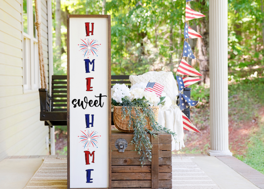 Patriotic Home Sweet Home Porch Sign