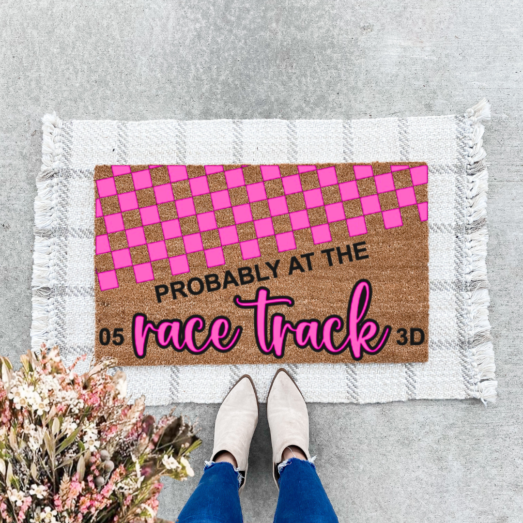 Checkered Race Track Doormat