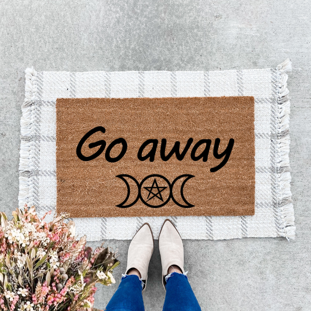 Triple Goddess Go Away Doormat